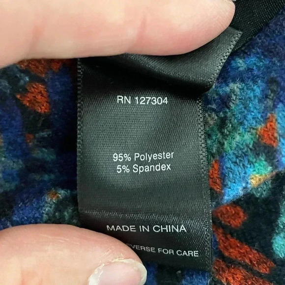 Ali Miles Abstract Artsy Colorful Cowl Neck Tunic Long Sleeve L Large Lagenlook - Picture 5 of 5